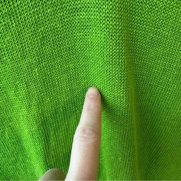 Massimo Dutti Bright Vibrant Green Linen Collared Short Sleeve Top - Picture 7 of 8